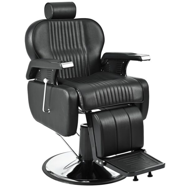 Merax Silla de peluquero reclinable resistente, estilo reclinable hidráulico multiusos, giratorio de 360° y altura ajust