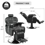 Merax Silla de peluquero reclinable resistente, estilo reclinable hidráulico multiusos, giratorio de 360° y altura ajust