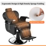 Merax Silla de peluquero reclinable resistente, estilo reclinable hidráulico multiusos, giratorio de 360° y altura ajust