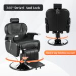 Merax Silla de peluquero reclinable resistente, estilo reclinable hidráulico multiusos, giratorio de 360° y altura ajust