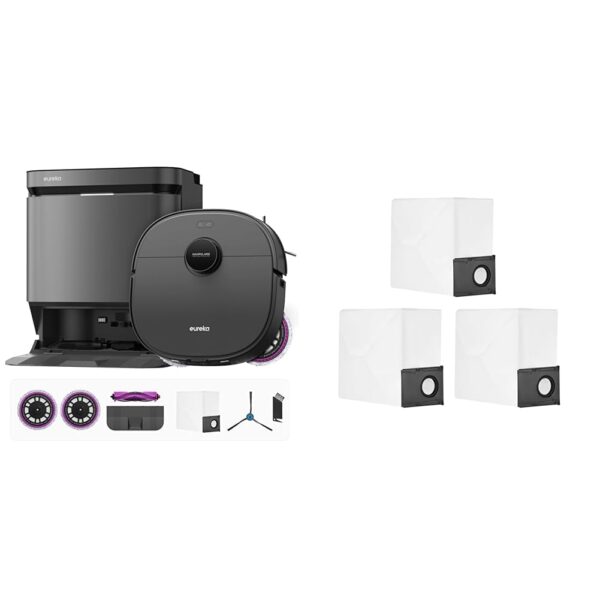 Paquete de robot aspirador Eureka J15 Pro Ultra con autovaciado + kit de accesorios Eureka Auténticos: bolsa para el pol
