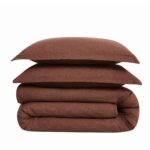 Juego de edredon de lino Brooklyn Loom Pem America Inc 783048260413 Queen matrimonial marron certificado Oeko-TEX color