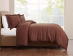 Juego de edredon de lino Brooklyn Loom Pem America Inc 783048260413 Queen matrimonial marron certificado Oeko-TEX color