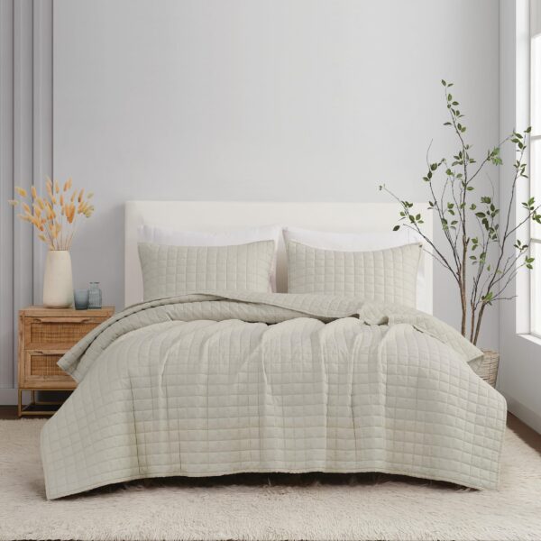 Juego de edredón lino natural Brooklyn Loom Pem America Inc 783048239600 Full Queen 3 piezas color sólido certificado Oe