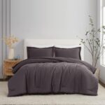 Pem America Brooklyn Loom Linen 783048239631 juego de edredon lino color solido carbon certificado Oeko-TEX 3 piezas