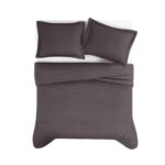 Pem America Brooklyn Loom Linen 783048239631 juego de edredon lino color solido carbon certificado Oeko-TEX 3 piezas