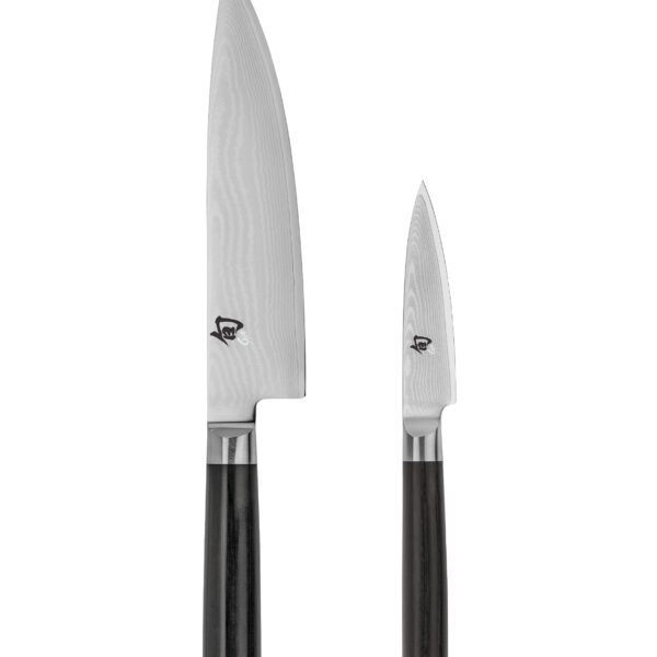 Shun Juego de iniciación clásico de 2 piezas, incluye cuchillos de chef de 8 pulgadas y 3.5 pulgadas, juego de cuchillos