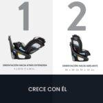 Asiento de auto rotacional 2 en 1 Evenflo Revolve360 Slim CS260112467 con cubierta de limpieza rápida negro Salem