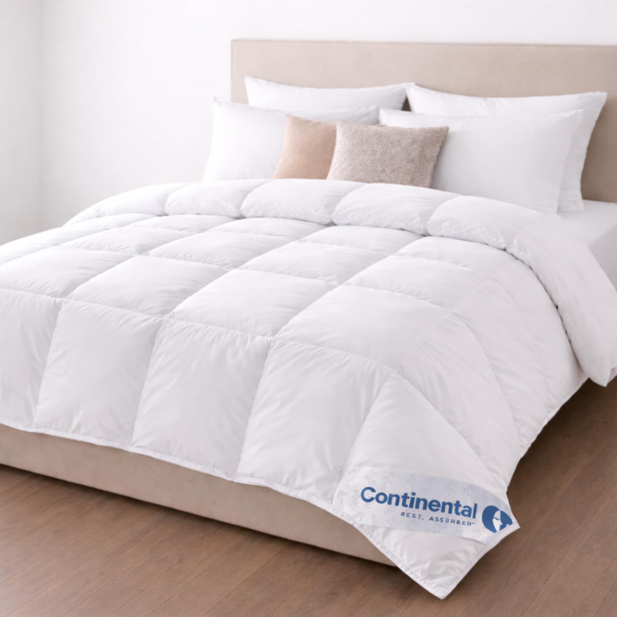 Version 1.0.0 Edredón de plumón blanco para todo el año Continental Bedding Harmony 550FP Duvet 550 poder de relleno 100% algodón fabr