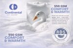 Relleno de edredón Continental Bedding 550FP Duvet plumón blanco 550 relleno peso verano 100% algodón ligero transpirabl