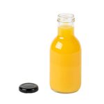 Frasco vidrio almacenamiento Restaurantware RWG0273C transparente 12 oz tapa giratoria hermetica negro 100 piezas