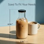 Frasco vidrio almacenamiento Restaurantware RWG0273C transparente 12 oz tapa giratoria hermetica negro 100 piezas