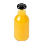 Frasco vidrio almacenamiento Restaurantware RWG0273C transparente 12 oz tapa giratoria hermetica negro 100 piezas