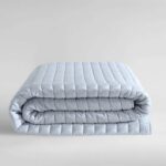 Juego de edredón reversible Calvin Klein USHSA91331558 ropa de cama suave con fundas a juego diseño de puntada azul liso