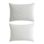 Juego de edredón Vera Wang Revman International USHSA51330198 diseño cuadrícula textura corteza blanca tamaño Queen 3 pi