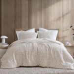 Juego de funda de edredón matelassé Maya Riverbrook Home 92315 4 piezas color blanco tamaño Queen algodón