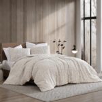 Juego de funda de edredón matelassé Maya Riverbrook Home 92315 4 piezas color blanco tamaño Queen algodón