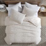 Juego de funda de edredón matelassé Maya Riverbrook Home 92315 4 piezas color blanco tamaño Queen algodón