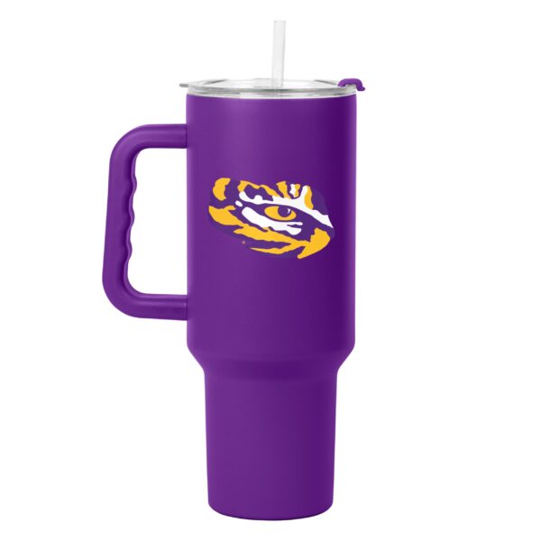 Vaso térmico de viaje Logo Brands S40PTC NCAA acero inoxidable 40 oz con asa tapa y popote antiderrame