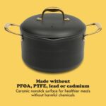 Batería de cocina Gibson Overseas Inc 146393.10R Frok de aluminio de 4 mm 10 piezas con antiadherente de cerámica libre