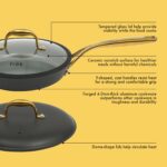 Batería de cocina Gibson Overseas Inc 146393.10R Frok de aluminio de 4 mm 10 piezas con antiadherente de cerámica libre