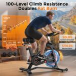 Bicicleta Estática Magnética YOSUDA 007C Volante 50 lb 400 lb Bluetooth 100 Niveles Resistencia Transmisión Correa