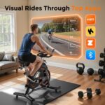 Bicicleta Estática Magnética YOSUDA 007C Volante 50 lb 400 lb Bluetooth 100 Niveles Resistencia Transmisión Correa