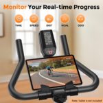 Bicicleta Estática Magnética YOSUDA 007C Volante 50 lb 400 lb Bluetooth 100 Niveles Resistencia Transmisión Correa