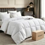 Edredón de plumón de ganso blanco Beautyrest Blue Ridge Home Fashion BR003023 100% algodón talla King 106 x 90 pulgadas