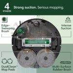Robot aspiradora y trapeadora iRobot Roomba Plus 405 G185020 base AutoWash almohadillas giratorias vaciado automático