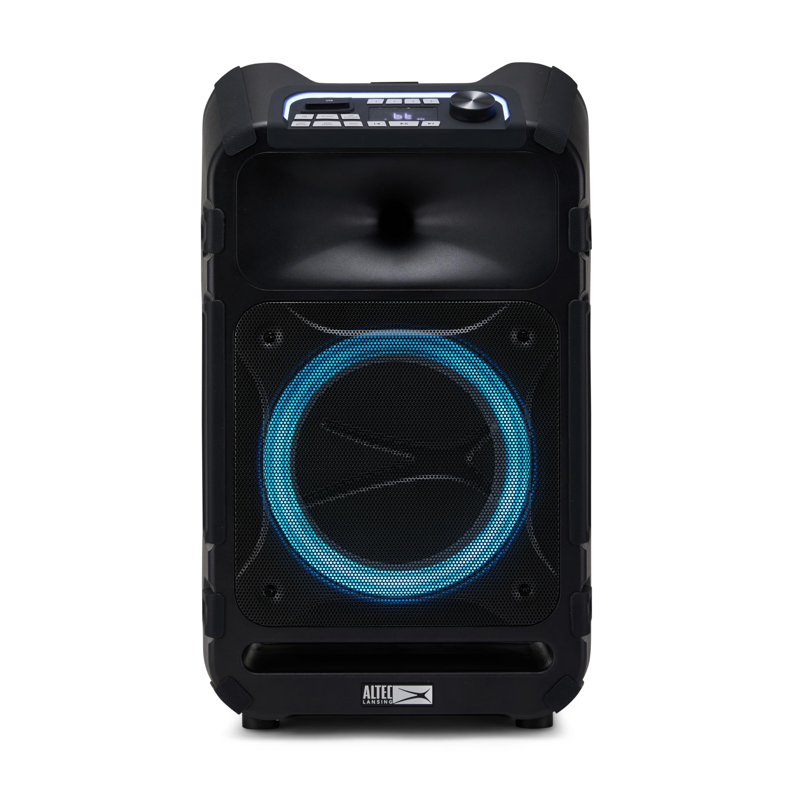 Altec Lansing Altavoz portátil impermeable Sonic Boom 180, 180 W de potencia máxima, luces LED multicolor, carga inalámb