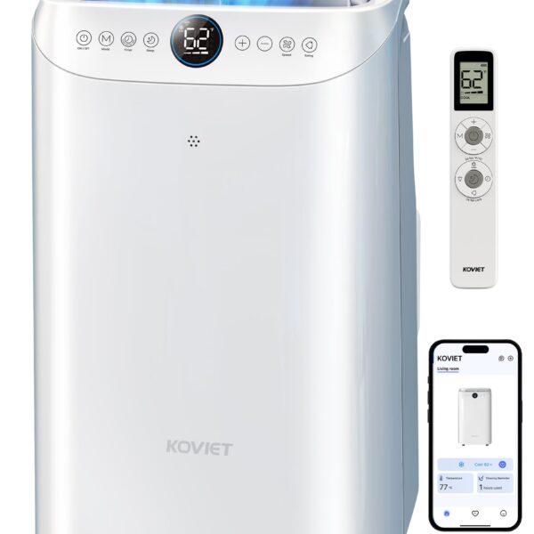 Aire acondicionado portatil KOVIET A1 12000 BTU Wi-Fi 6 en 1 evaporacion automatica temporizador 24 horas deshumidificad