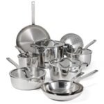 Batería de Cocina Tramontina Tempo 80154/012DS Acero Inoxidable 14 Piezas con Tapas de Vidrio Apta para Inducción