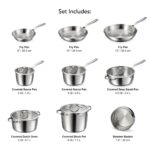 Batería de Cocina Tramontina Tempo 80154/012DS Acero Inoxidable 14 Piezas con Tapas de Vidrio Apta para Inducción
