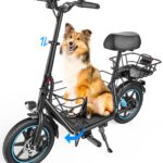 Gyroor C1 Plus Scooter Eléctrico para Adultos con Asiento y Cesta para Mascotas - Alcance de 30 Millas Motor de 650W Bat