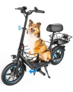 Gyroor C1 Plus Scooter Eléctrico para Adultos con Asiento y Cesta para Mascotas - Alcance de 30 Millas Motor de 650W Bat