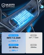 Gyroor C1 Plus Scooter Eléctrico para Adultos con Asiento y Cesta para Mascotas - Alcance de 30 Millas Motor de 650W Bat