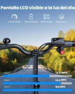Gyroor C1 Plus Scooter Eléctrico para Adultos con Asiento y Cesta para Mascotas - Alcance de 30 Millas Motor de 650W Bat