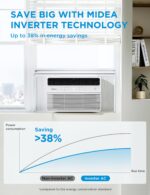 Aire acondicionado de ventana inteligente inversor Midea MAW08S1VWT-A 8000 BTU 115V compatible con app y Alexa para espa