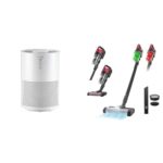 Paquete purificador de aire y aspiradora inalámbrica IRIS USA WOOZOO H13 HEPA 307 ft2 230 W 50 min sensor LED
