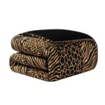 Juego de edredon safari Loom and Mill TOPLUXE LM-Keniya-Queen 8 piezas tamaño Queen estampado leopardo tigre jirafa cebr