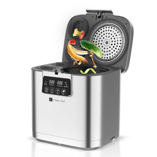 Culinary Chef, Compostador eléctrico inteligente de la basura de la comida 3.8L, acero inoxidable