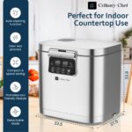 Culinary Chef, Compostador eléctrico inteligente de la basura de la comida 3.8L, acero inoxidable