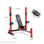 Marcy Deluxe Olympic Weight Bench with Adjustable Back & Bar Catch & Optional Arm Curl, Leg Developer, Lat Tower Attachm
