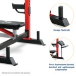 Marcy Deluxe Olympic Weight Bench with Adjustable Back & Bar Catch & Optional Arm Curl, Leg Developer, Lat Tower Attachm