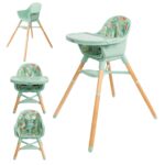 Nuby Silla alta para bebé 4 en 1 con bandeja extraíble, de 6 meses a 3 años, silla ajustable para comer, soporta hasta 6