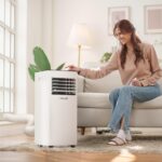 Aire acondicionado portátil Newair AC-08000 8000 BTU autoevapora deshumidificador control remoto blanco para habitacione