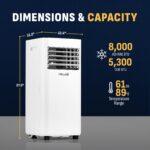 Aire acondicionado portátil Newair AC-08000 8000 BTU autoevapora deshumidificador control remoto blanco para habitacione