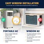 Aire acondicionado portátil Newair AC-08000 8000 BTU autoevapora deshumidificador control remoto blanco para habitacione
