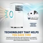 Aire acondicionado portátil Newair AC-08000 8000 BTU autoevapora deshumidificador control remoto blanco para habitacione